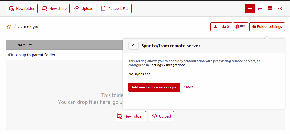 add new remote server sync