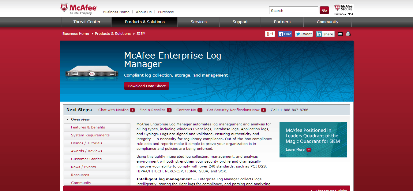Image result for mcafee enterprise log manager