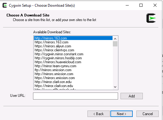 select download mirror