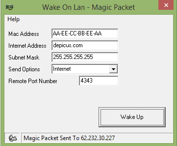 anydesk wake on lan command